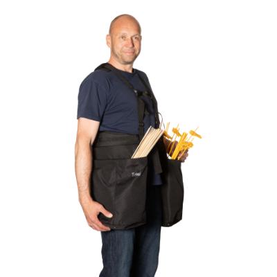 Fuglepindtaske, komplet med hofte/skuldersele, sort