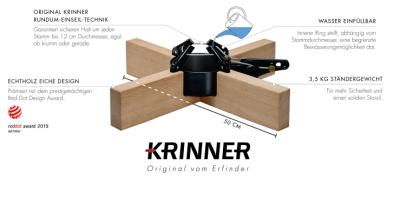 UDGÅET Krinner,Kopenhagen, egetræ/sort, max Ø12 cm, H 250 cm
