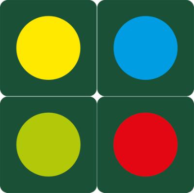 Skilt: Hvid retningspil, 10 x 10 cm