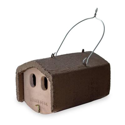 Schwegler, fuglekasse, 1N, træbeton, ovalt indg.hul: 30 x 50