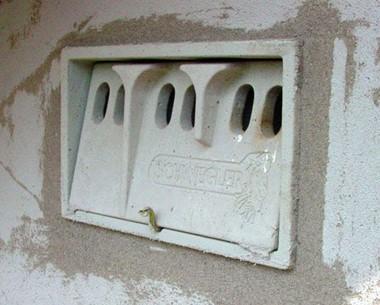 Schwegler, fuglekasse, 1SP, spurve-kolonihus, træbeton, 43x2