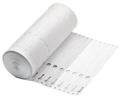 Tyvek-edb sløjfeetiket, 1.275 x 22 cm, 1000 stk./rulle, hvid