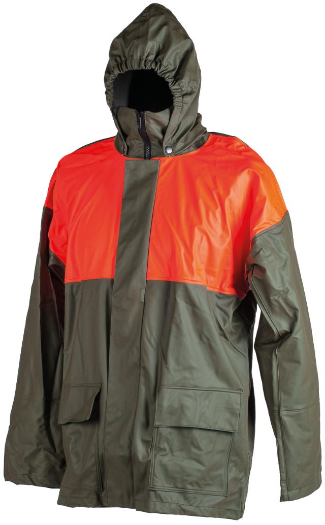 Flex Skov regnjakke, grøn/orange, Hovednr.