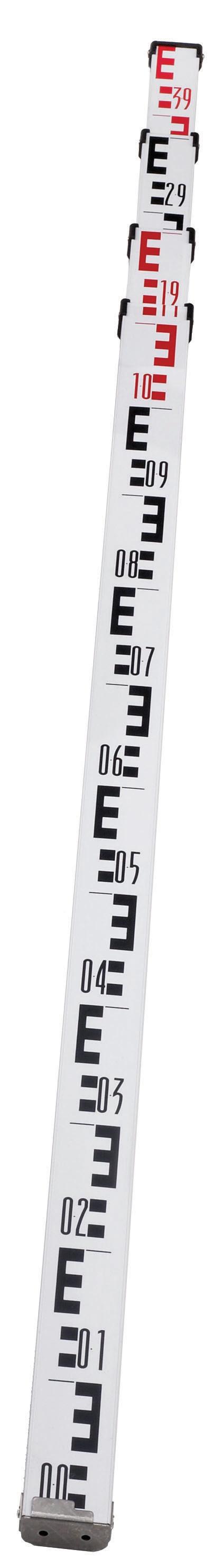 Teleskop- og nivellermeter, 5 m, rød/sort