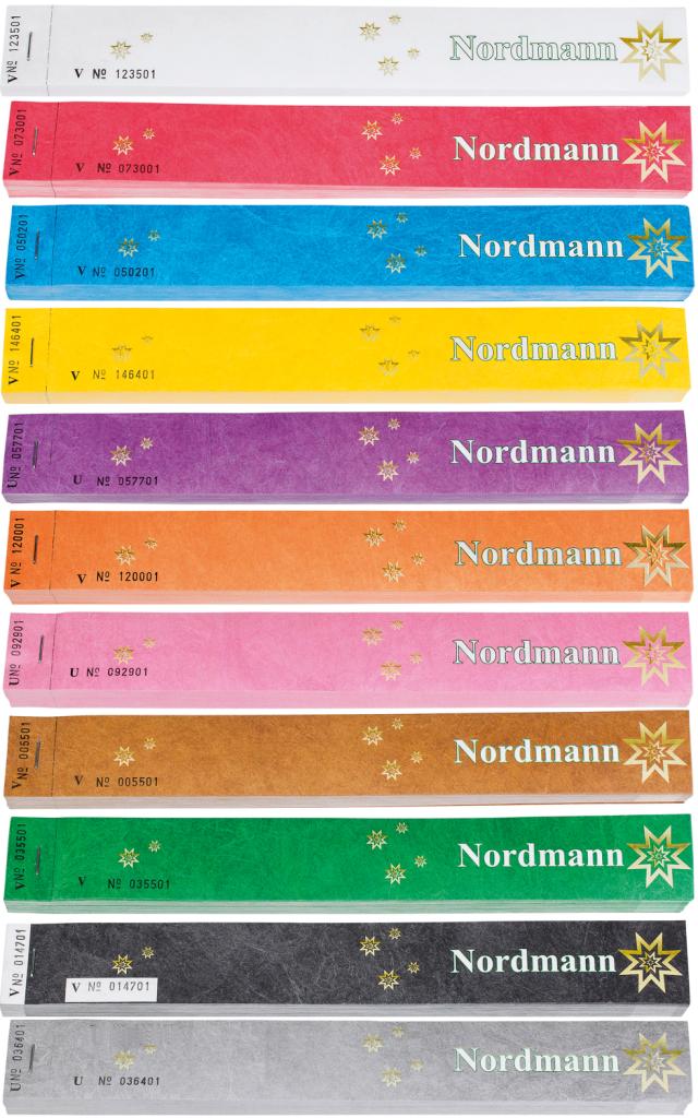 Baumetiketten Nordmann DE, Tyvek, ensfarvet, hovednr.