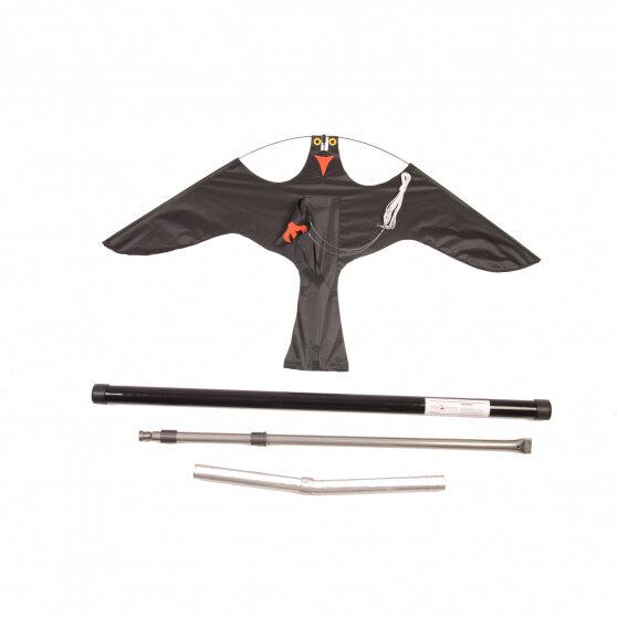 Skræmmedrage 12 m. komplet teleskopstang, jordspyd og drejel