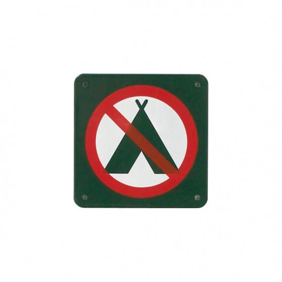 Skilt: Camping forbudt, 10 x 10 cm