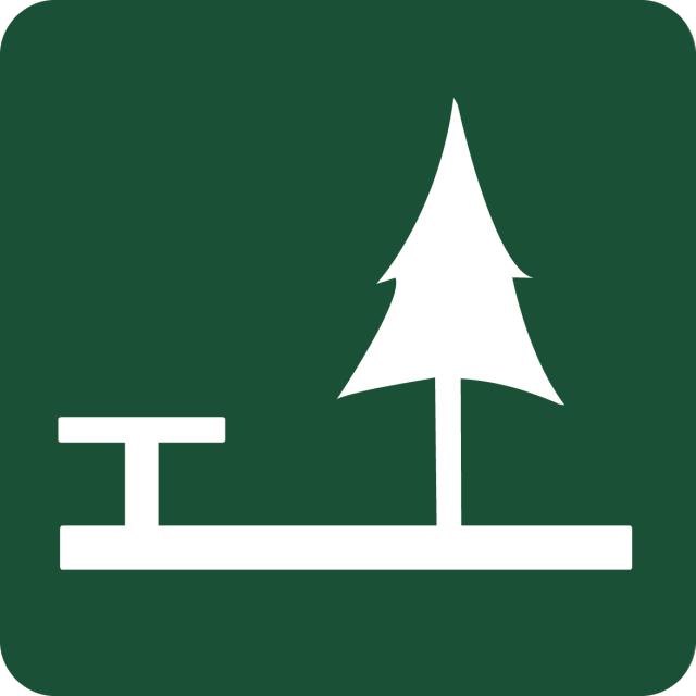 Skilt: Rasteplads, 10 x 10 cm