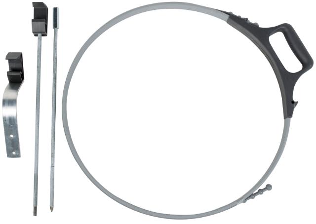 Sækkeholder med jordspyd og vægholder