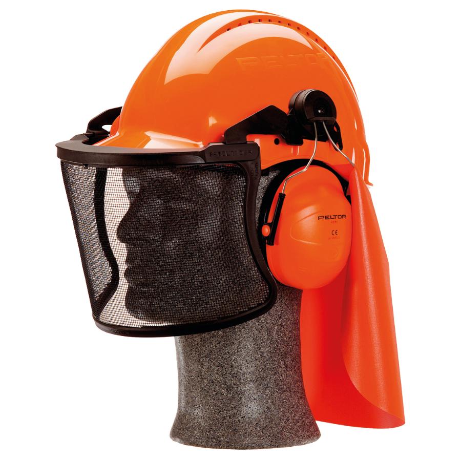 Peltor, hjelmpakke, G22-11, m/netvisir og høreværn, regnslag