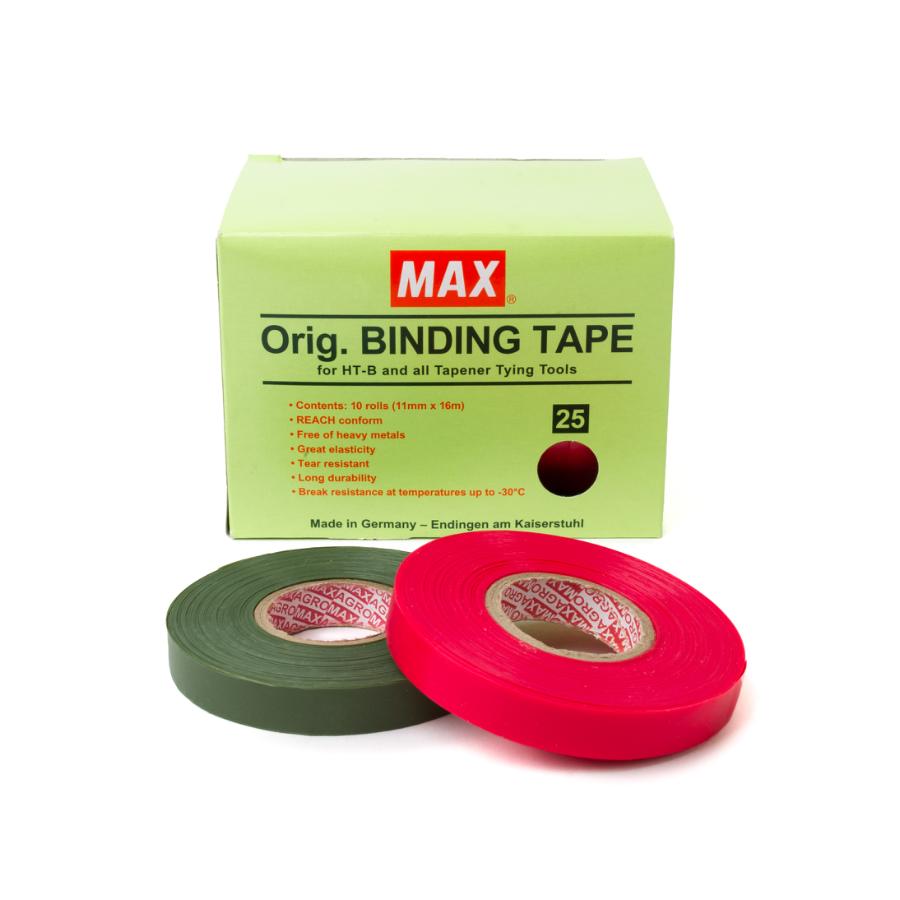 MAX, mærkebånd, 0,25 mm, 16 m/rulle, 10 stk. pr. æske, rød